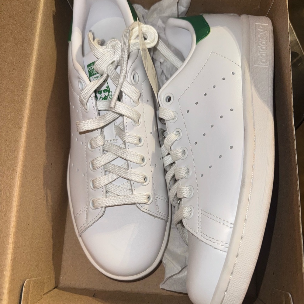 Adidas Stan Smith White and Fairway Green Shoes